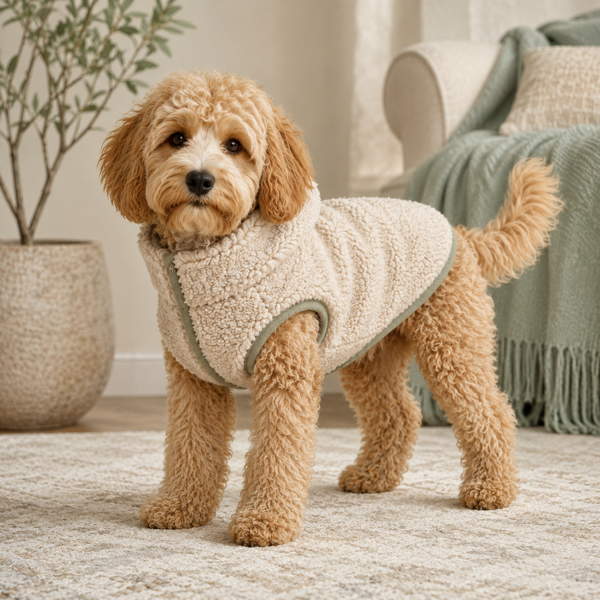 VEZLUPINA™ Alpine Sherpa Dog Jacket | Warm Teddy Fleece Puppy Coat, Cozy Winter Pet Clothes