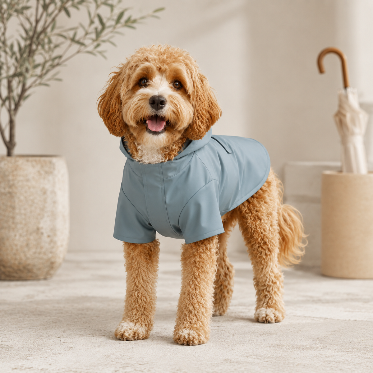 VEZLUPINA™ Coastline Lightweight Dog Rain Jacket | Water-Resistant Puppy Raincoat, Outdoor Pet Coat