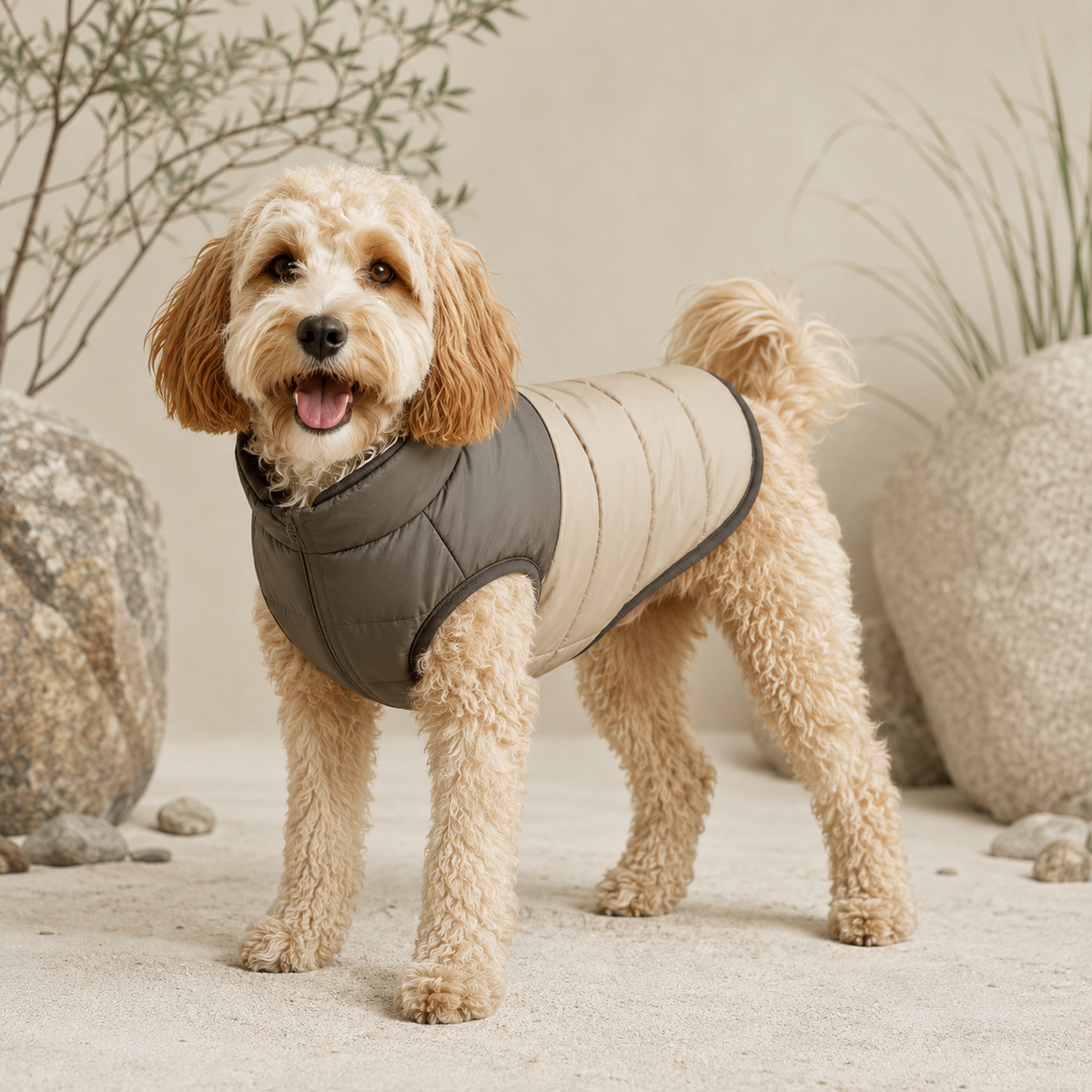 VEZLUPINA™ Nomad Reversible Puffer Dog Jacket | Warm Winter Pet Coat, Lightweight Dog Vest