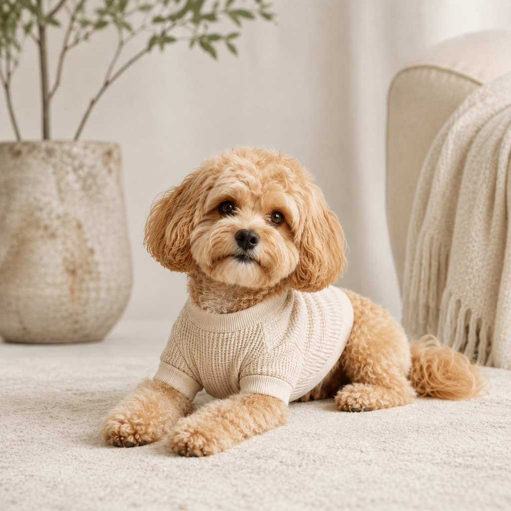 VEZLUPINA™ Sunday Waffle Dog Lounge Shirt | Soft Puppy Pajamas, Lightweight Indoor Pet Clothes