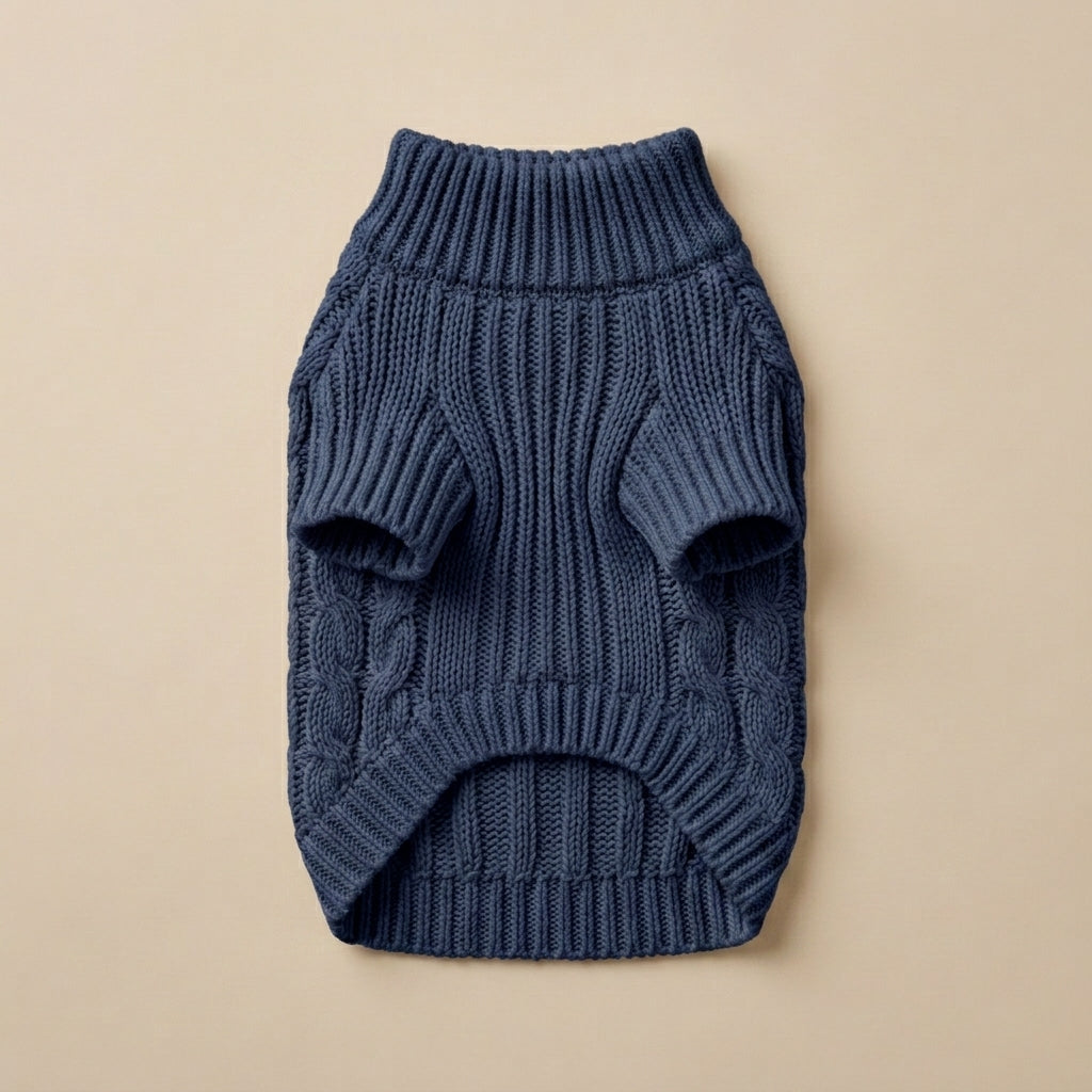 VEZLUPINA™ Rue Knit Turtleneck Dog Sweater | Luxury Winter Puppy Clothes, Chic Pet Outfit