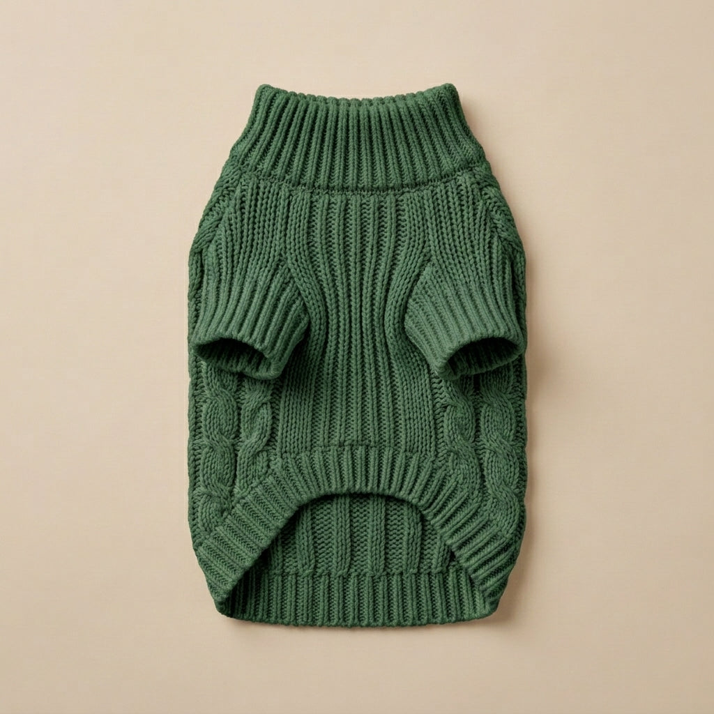 VEZLUPINA™ Rue Knit Turtleneck Dog Sweater | Luxury Winter Puppy Clothes, Chic Pet Outfit