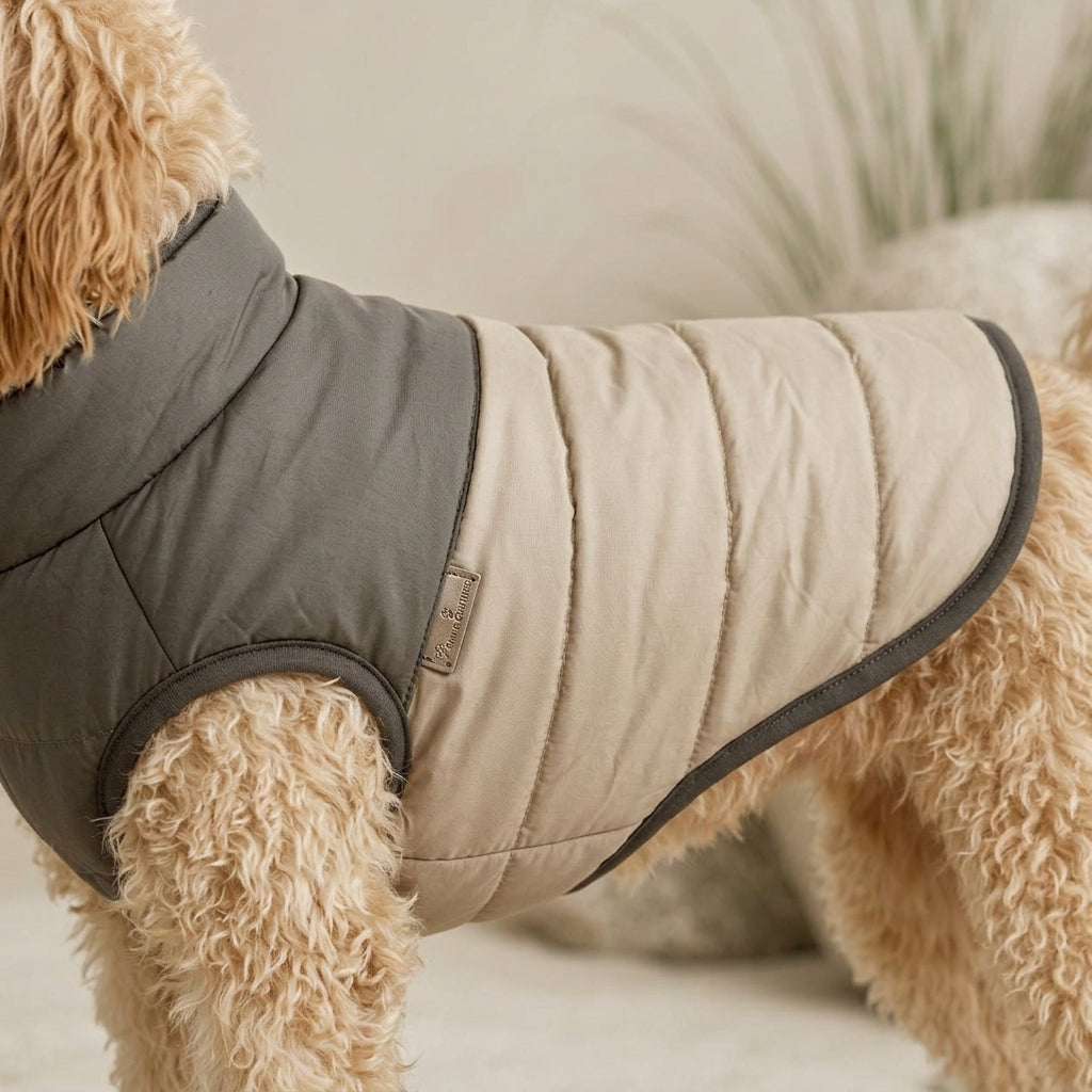 VEZLUPINA™ Nomad Reversible Puffer Dog Jacket | Warm Winter Pet Coat, Lightweight Dog Vest