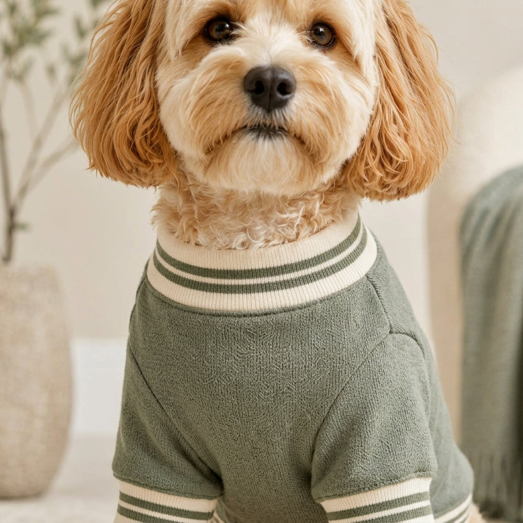 VEZLUPINA™ Atelier Varsity Dog Sweatshirt | Premium Puppy Crewneck, Casual Streetwear Pet Clothes