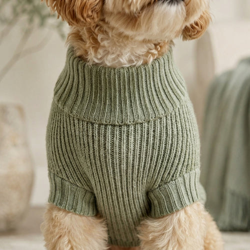 VEZLUPINA™ CloudSoft Ribbed Dog Sweater | Cozy Knit Puppy Winter Clothes, Stretch Pet Pullover
